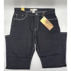 U-51 Authenticate Deluxe Denim Dark Blue/Black‎  Jeans White Stitch Size 20 New
